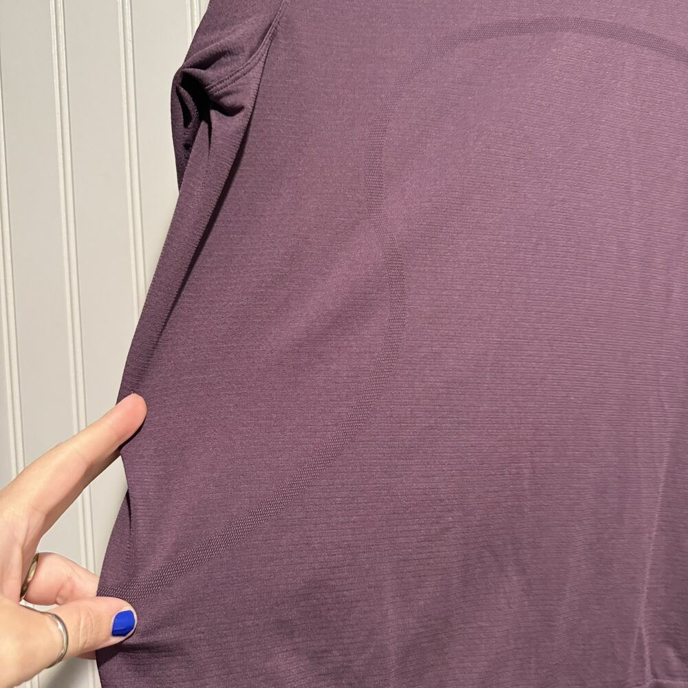 Lululemon Swiftly Breathe Long Sleeve Top Cassis Purple Size 10 - Picture 3 of 5